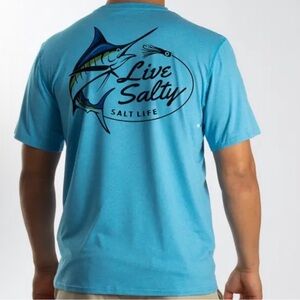 SALT LIFE Live Salty Marlin Lure Pocket Tee SLX UVAPOR XL BLUE NWT! $33